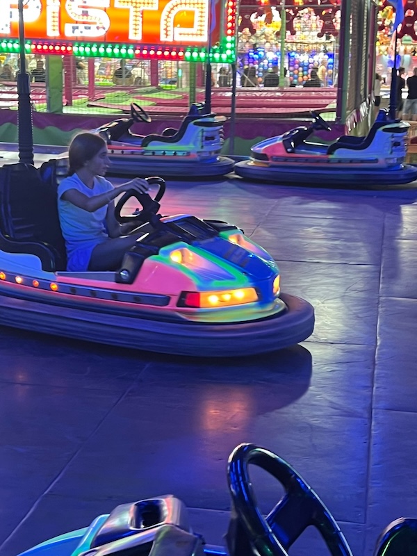 Laia loved the bumper cars ride